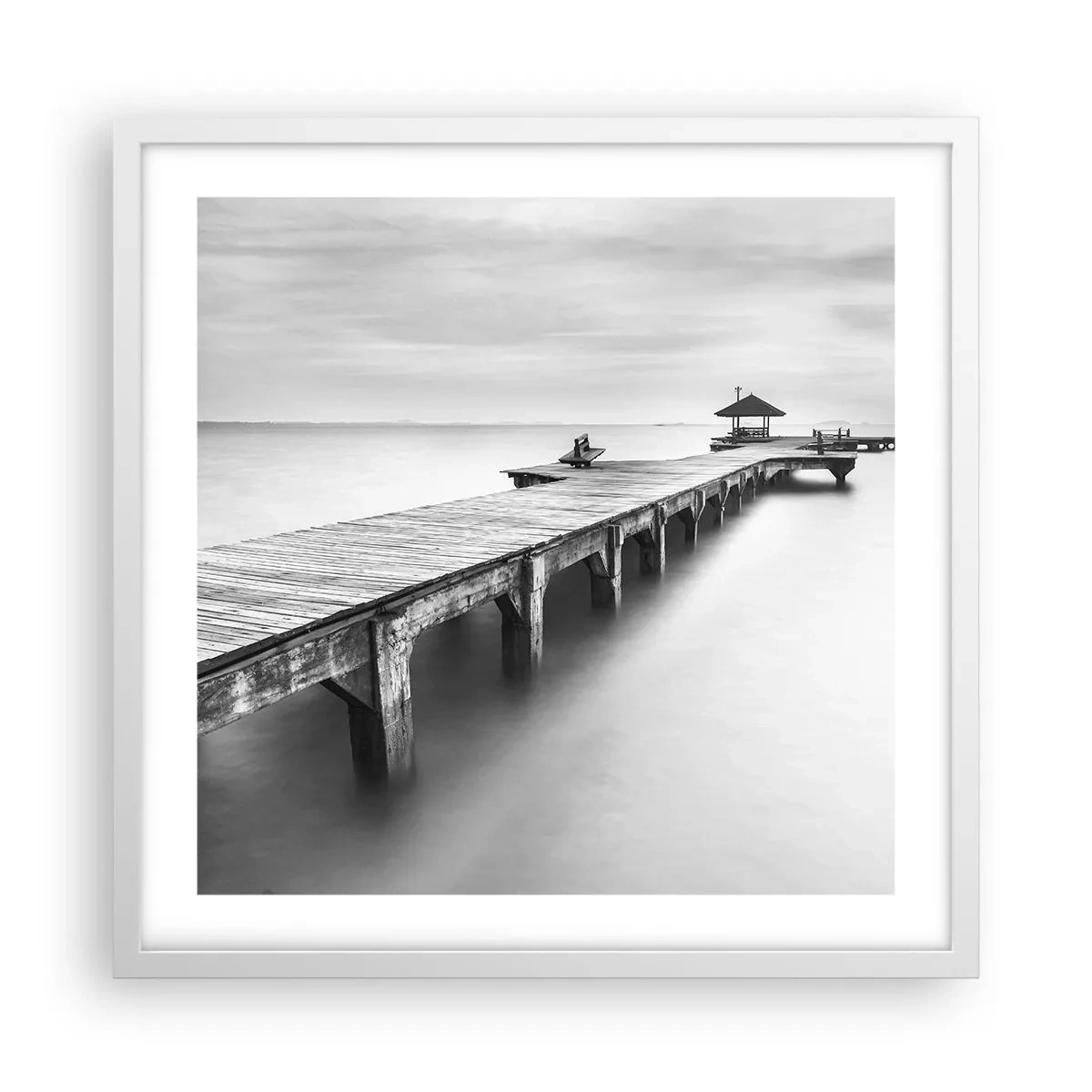 Plakát v bílém rámu - Daleko od nás - 50x50 cm