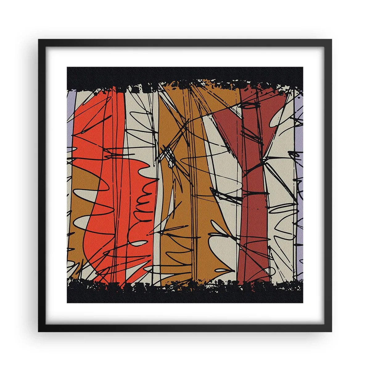 Plakát v černém rámu - Spontánní kompozice - 50x50 cm