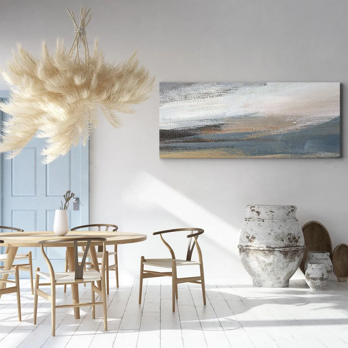 Obraz na plátně - Abstrakce: severní krajina - 160x50 cm