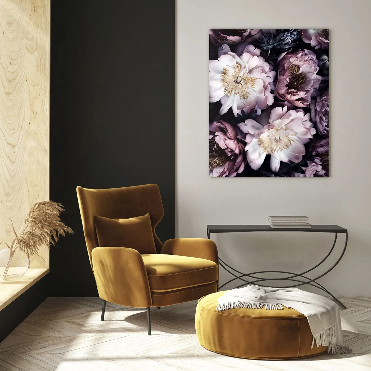 Obraz na skle - Kytice ve starém stylu - 50x70 cm
