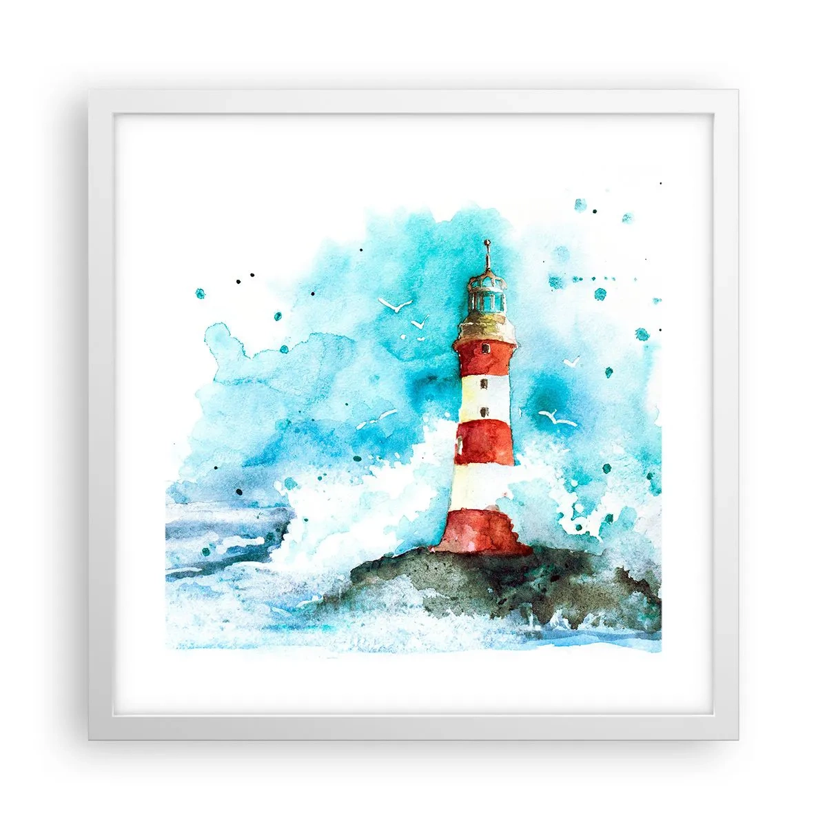 Plakát v bílém rámu - Jednota živlů - 40x40 cm