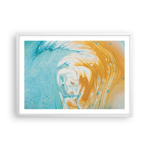 Plakát v bílém rámu - Pastelový vír - 70x50 cm