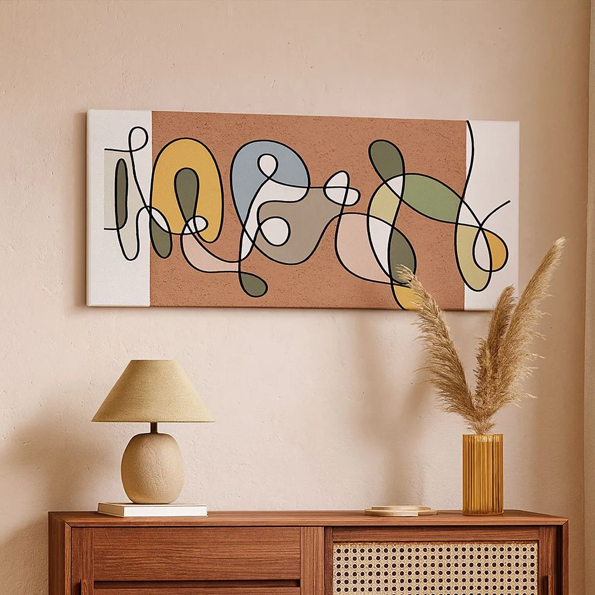 Obraz na plátně - Abstrakce, která stojí za úsměv - 100x40 cm