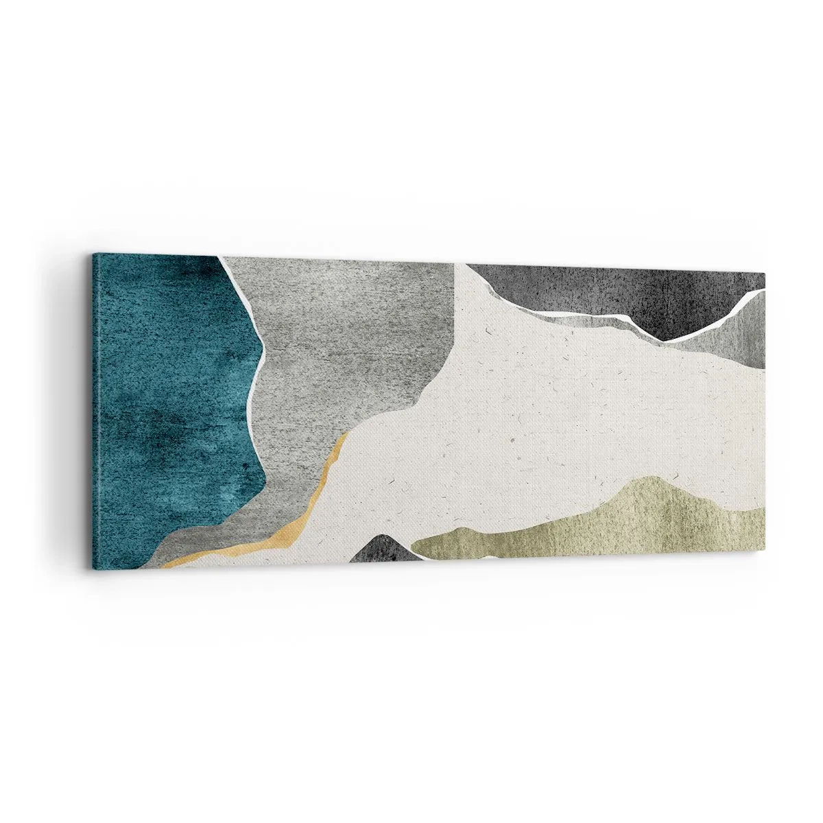 Obraz na plátně - Mozaiková kompozice se zlatou nití - 100x40 cm