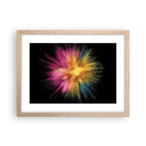 Plakát v rámu světlý dub - Zrození barev  - 40x30 cm