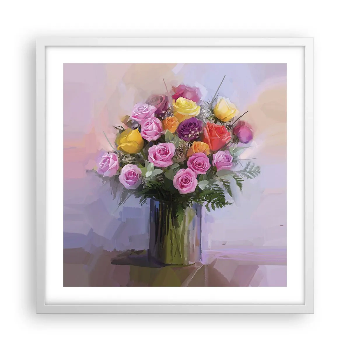 Plakát v bílém rámu - Zachycená krása - 50x50 cm