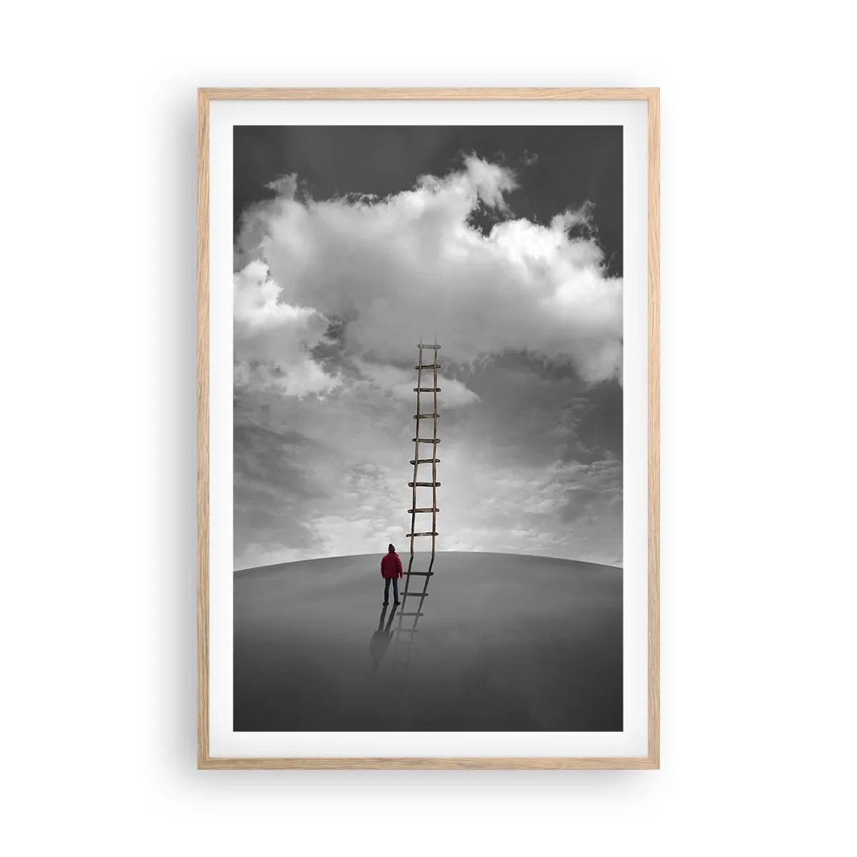 Plakát v rámu světlý dub - Všechno je možné - 61x91 cm