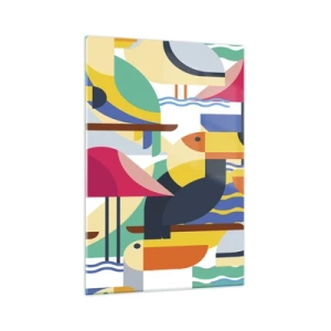 Obraz na skle - Ptačí párty - 70x100 cm