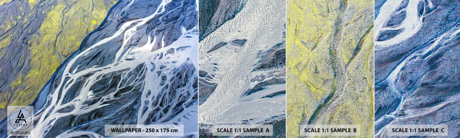 Vzor Fototapety Premium Canvas - Jeskynní malby přírody - Abstrakce, Kus, Ledovec - 100x30 cm