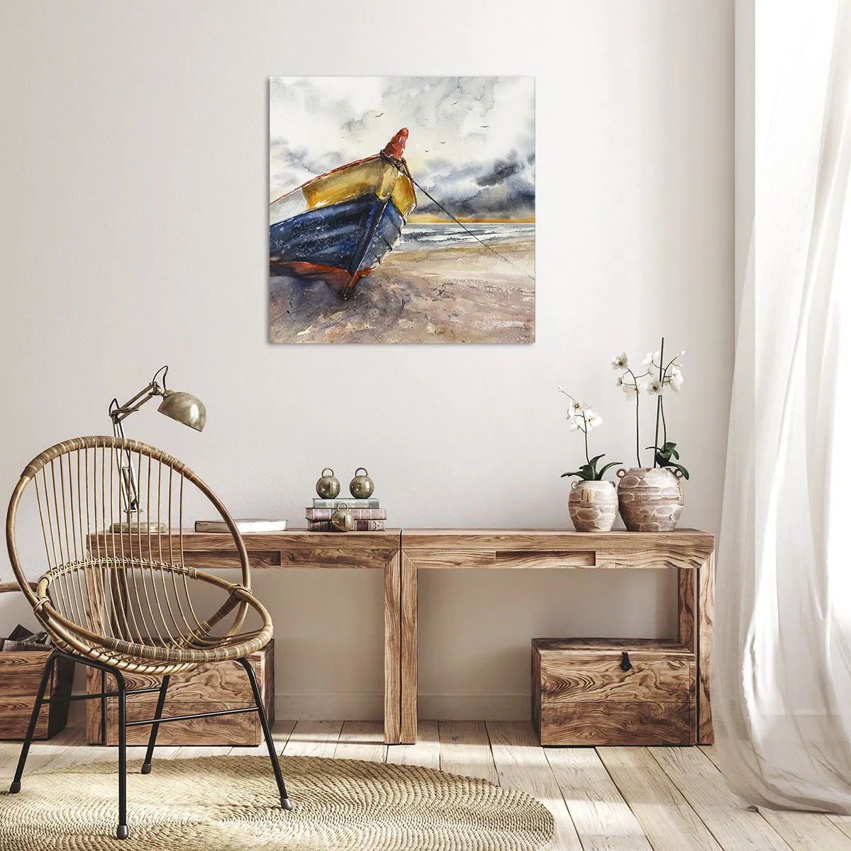 Obraz na plátně - Odpočinek na břehu - 60x60 cm