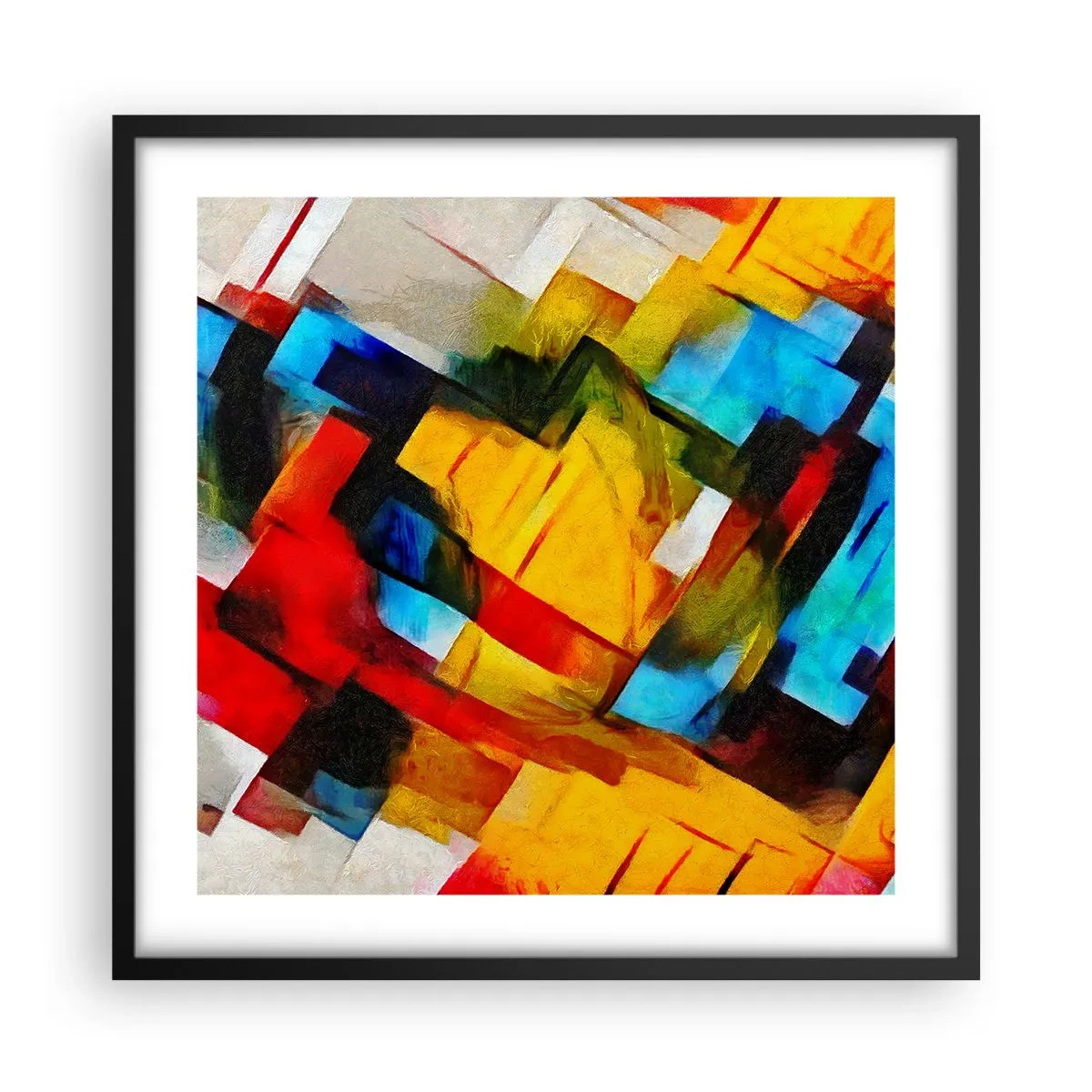 Plakát v černém rámu - Vícebarevné vrstvy - 50x50 cm