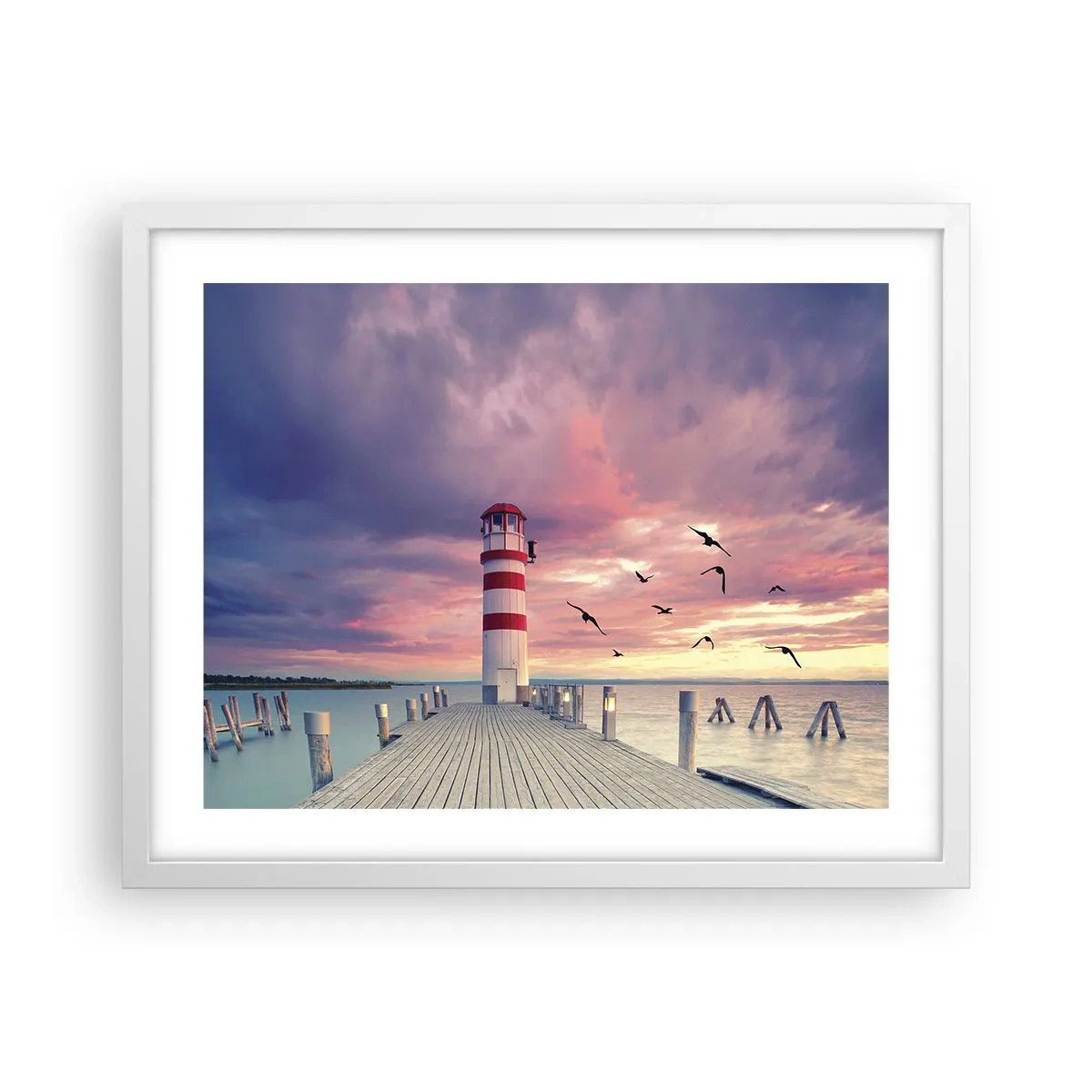 Plakát v bílém rámu - Čas jít do přístavu - 50x40 cm