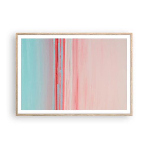 Plakát v rámu světlý dub - Abstrakce za úsvitu - 100x70 cm