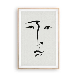 Plakát v rámu světlý dub - Jednoduchý portrét - 61x91 cm