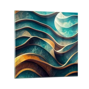 Obraz na skle - Meandry modré - 40x40 cm