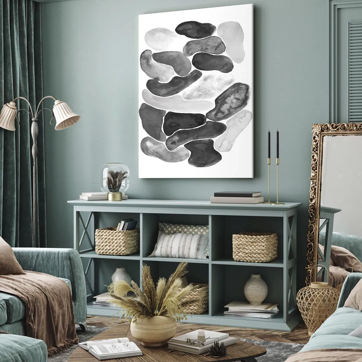 Obraz na plátně - Kamenitá abstrakce - 55x100 cm