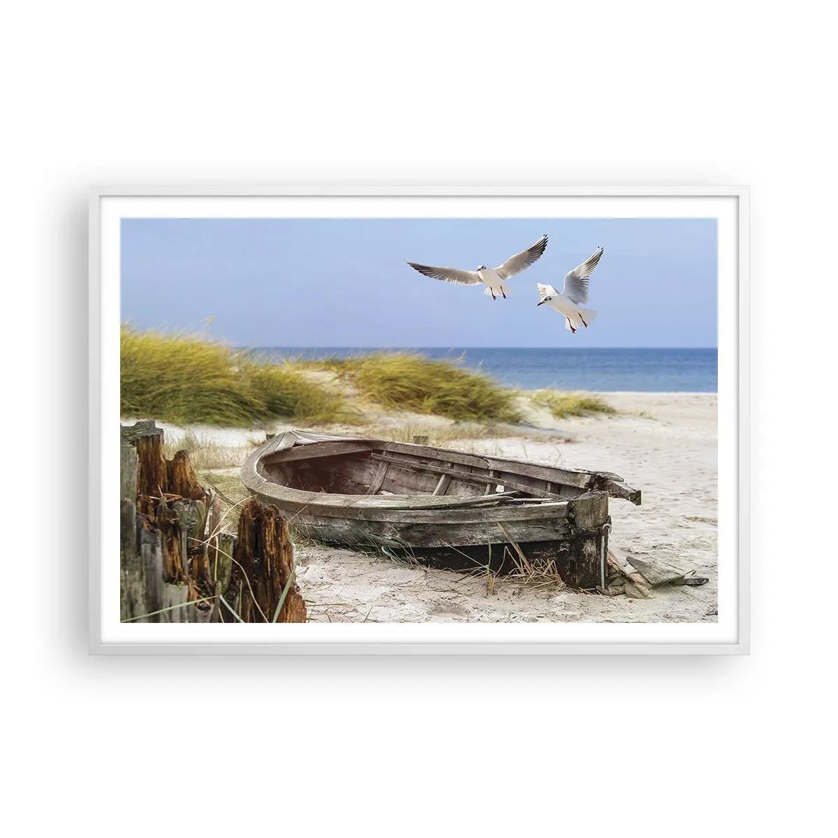 Plakát v bílém rámu - Větrem ozářené - 100x70 cm
