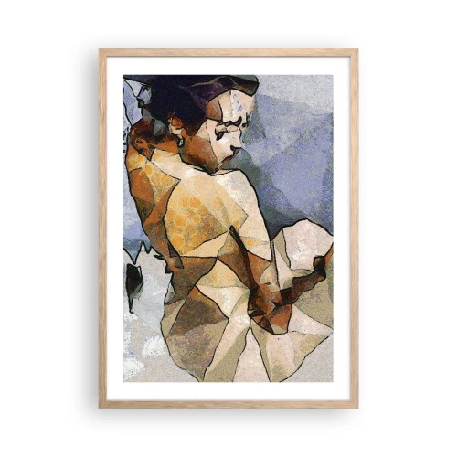Plakát v rámu světlý dub - V duchu kubismu - 50x70 cm