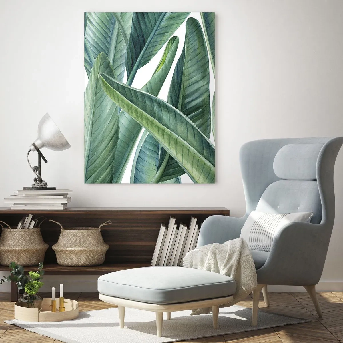Obraz na skle - Prostě zelená - 50x70 cm