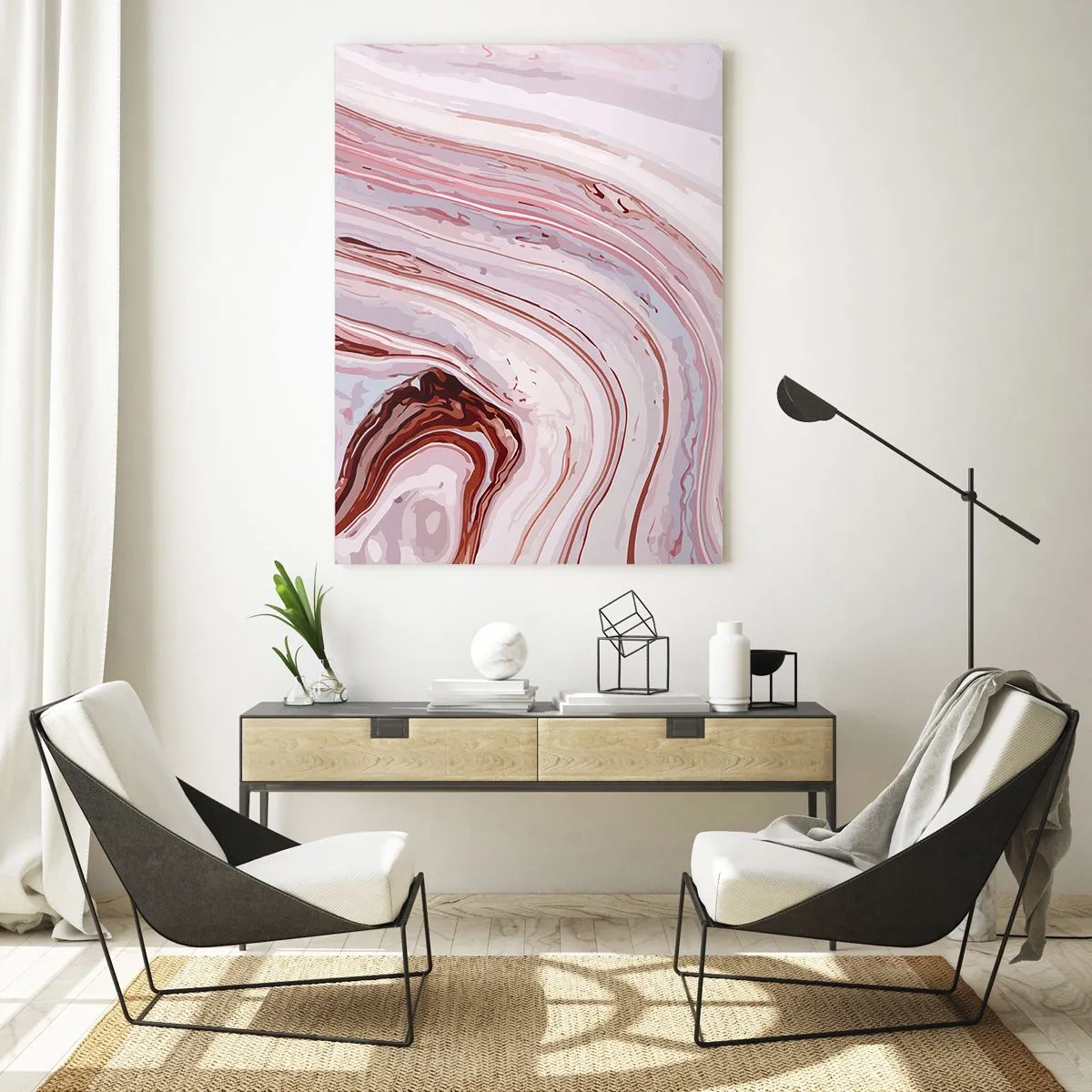 Obraz na skle - Rovně, potom vpravo dolů - 50x70 cm