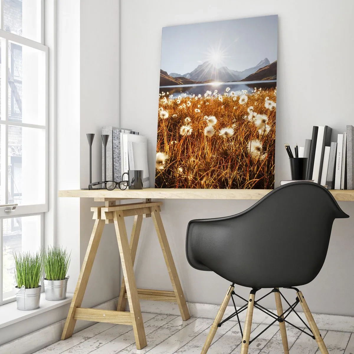 Obraz na skle - Tvrdost skal, měkkost trav - 50x70 cm
