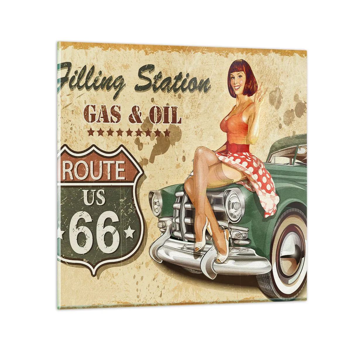 Obraz na skle - Skvělá 40. léta - 50x50 cm