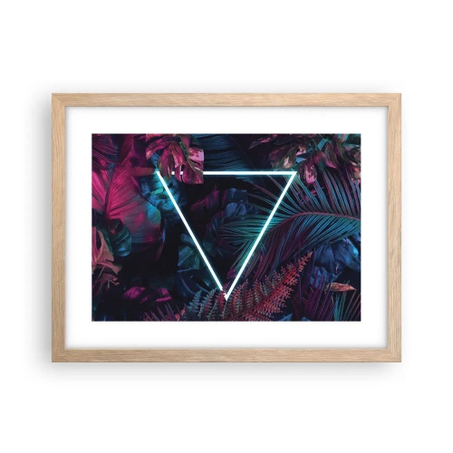 Plakát v rámu světlý dub - Zahrada v disco stylu - 40x30 cm