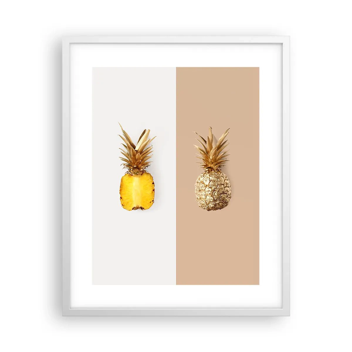Plakát v bílém rámu - Ananas pro nás - 40x50 cm