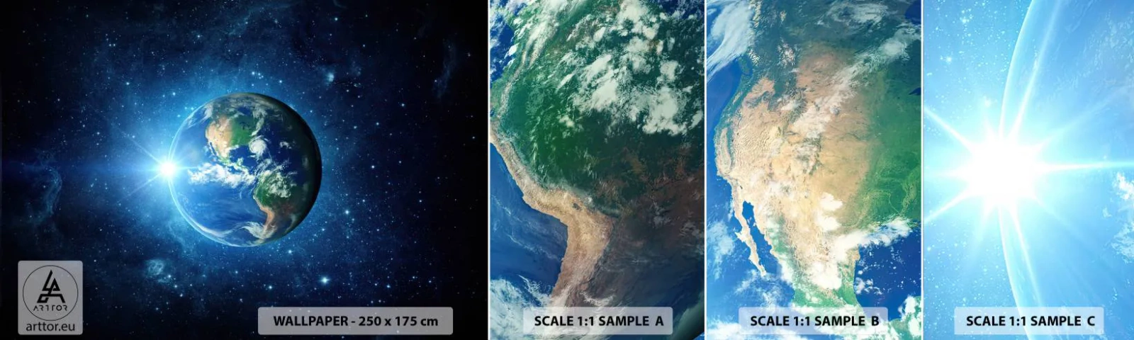 Fototapeta Vzorek Standard Eco - Jsme v nebi - Kosmos, Planeta Země, Zeměkoule - 100x30 cm