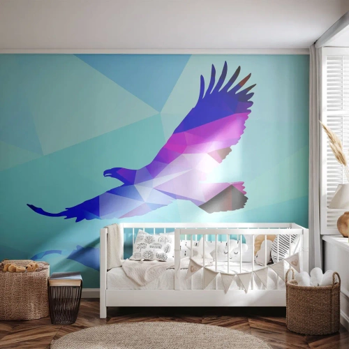 Fototapeta Standard Eco - Orel v liliovém křišťálu - Pták, Orel, Geometrický obrazec - 200x140 cm