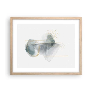 Plakát v rámu světlý dub - O vztahu mezi šedou a zlatou - 50x40 cm