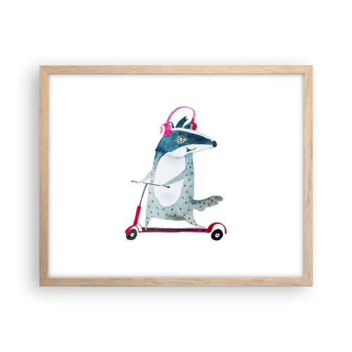 Plakát v rámu světlý dub - Jezevčí radosti - 50x40 cm