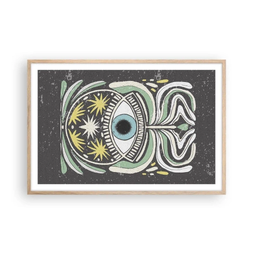 Plakát v rámu světlý dub - Kmenové rituály - 91x61 cm