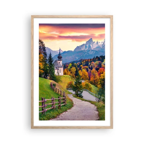 Plakát v rámu světlý dub - Naprosto ideální krajina - 50x70 cm