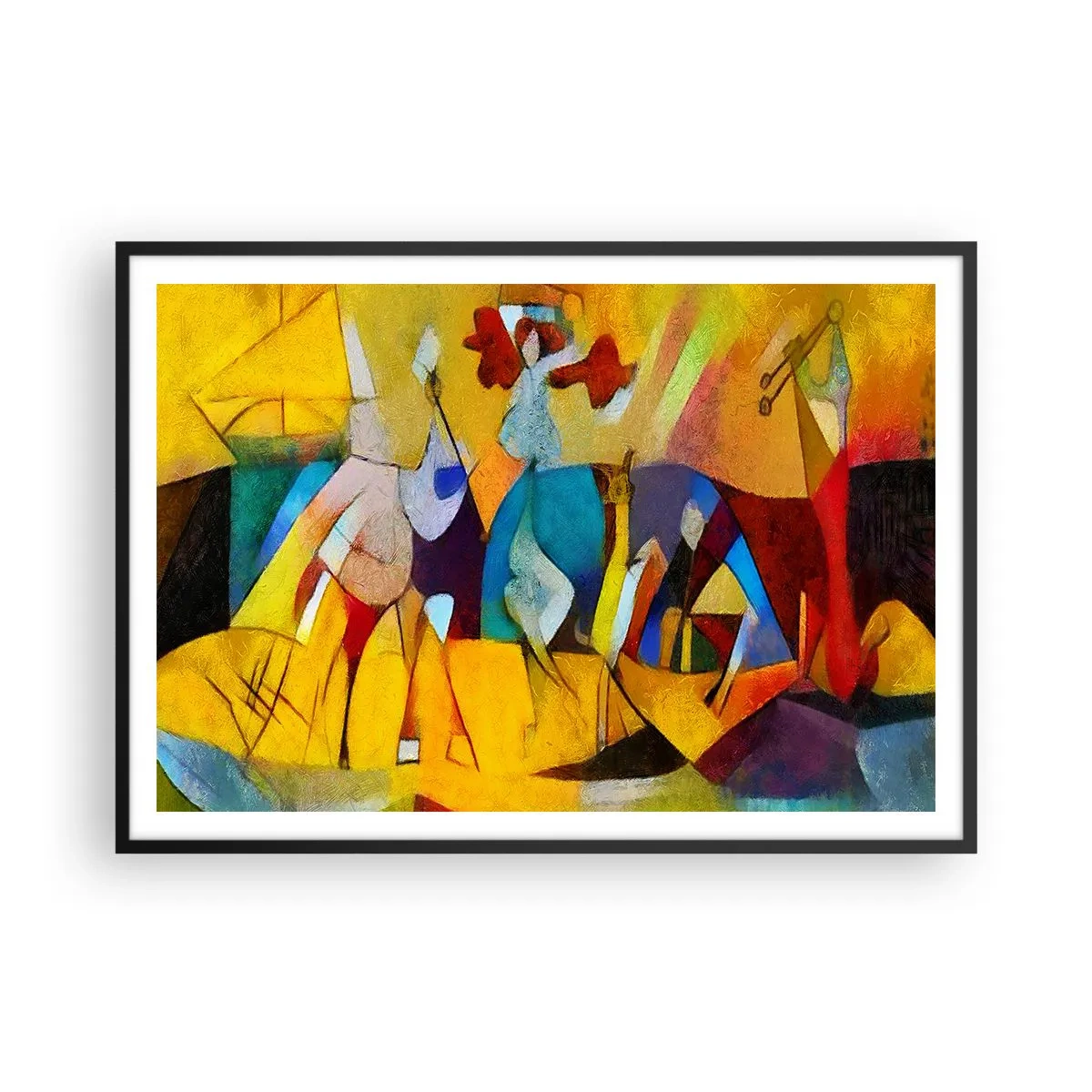 Plakát v černém rámu - Slunce - život - radost - 100x70 cm