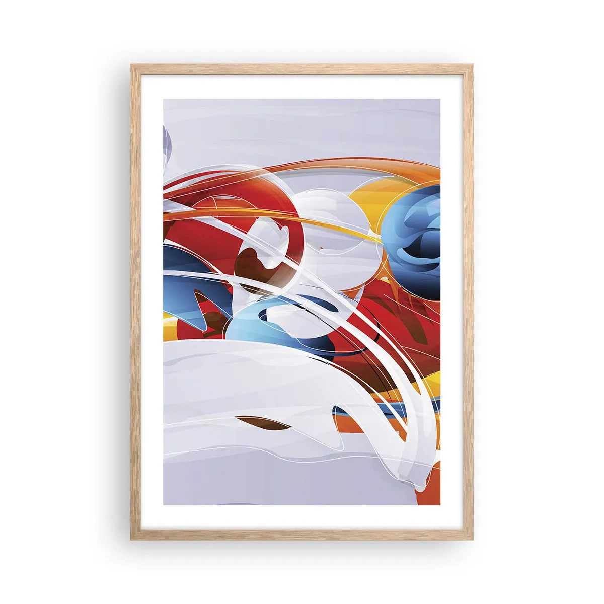 Plakát v rámu světlý dub - Tanec živlů - 50x70 cm
