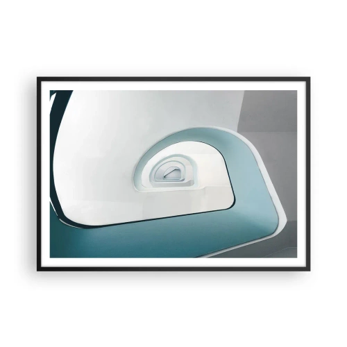 Plakát v černém rámu - Na dno modré - 100x70 cm