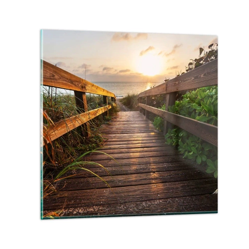 Obraz na skle - A přímo ke břehu - 50x50 cm