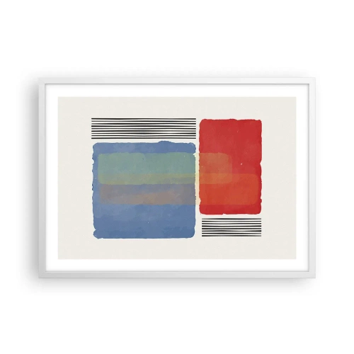 Plakát v bílém rámu - Duch a písmeno geometrie - 70x50 cm