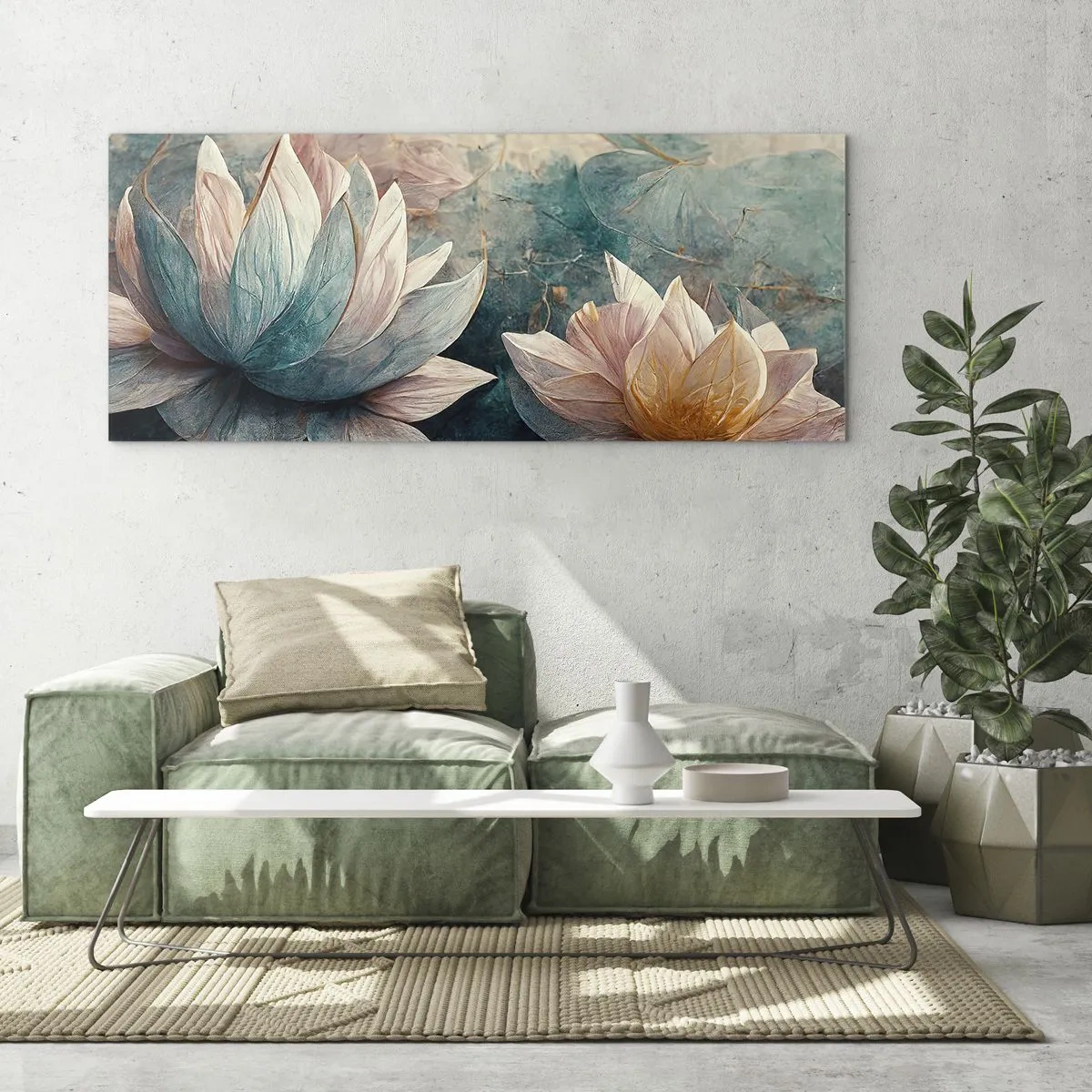 Obraz na skle - Hvězdy a jezero - 90x30 cm