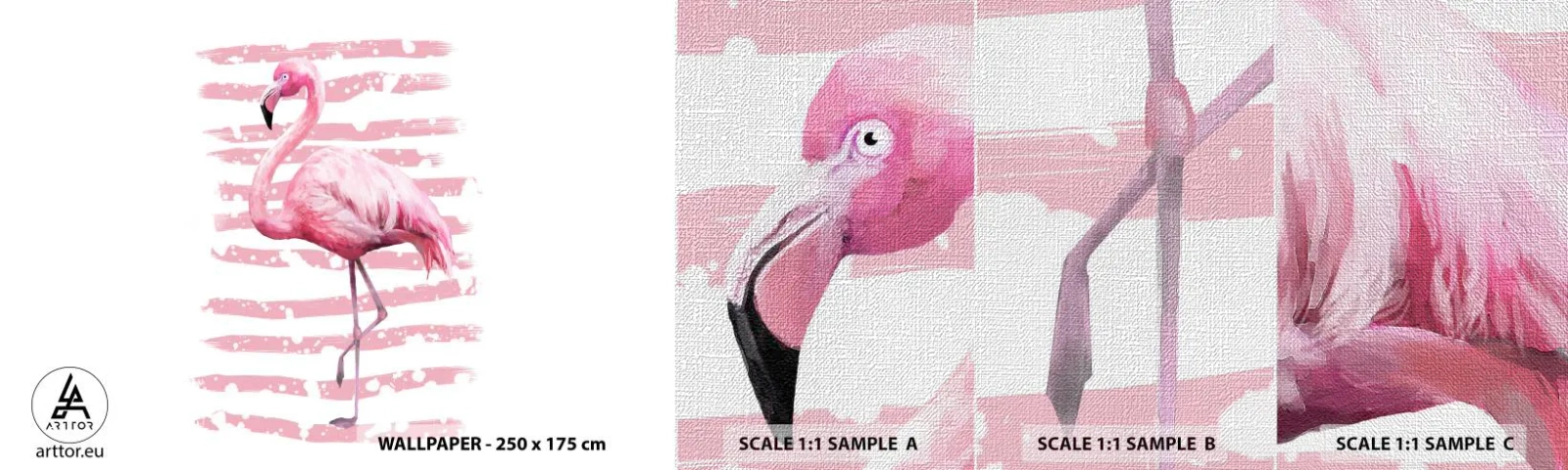 Vzor Fototapety Premium Canvas - Důstojně, i když v růžové - Plameňák, Pták, Kus - 100x30 cm