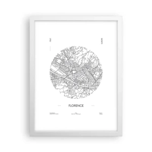 Plakát v bílém rámu - Anatomie Florencie - 30x40 cm