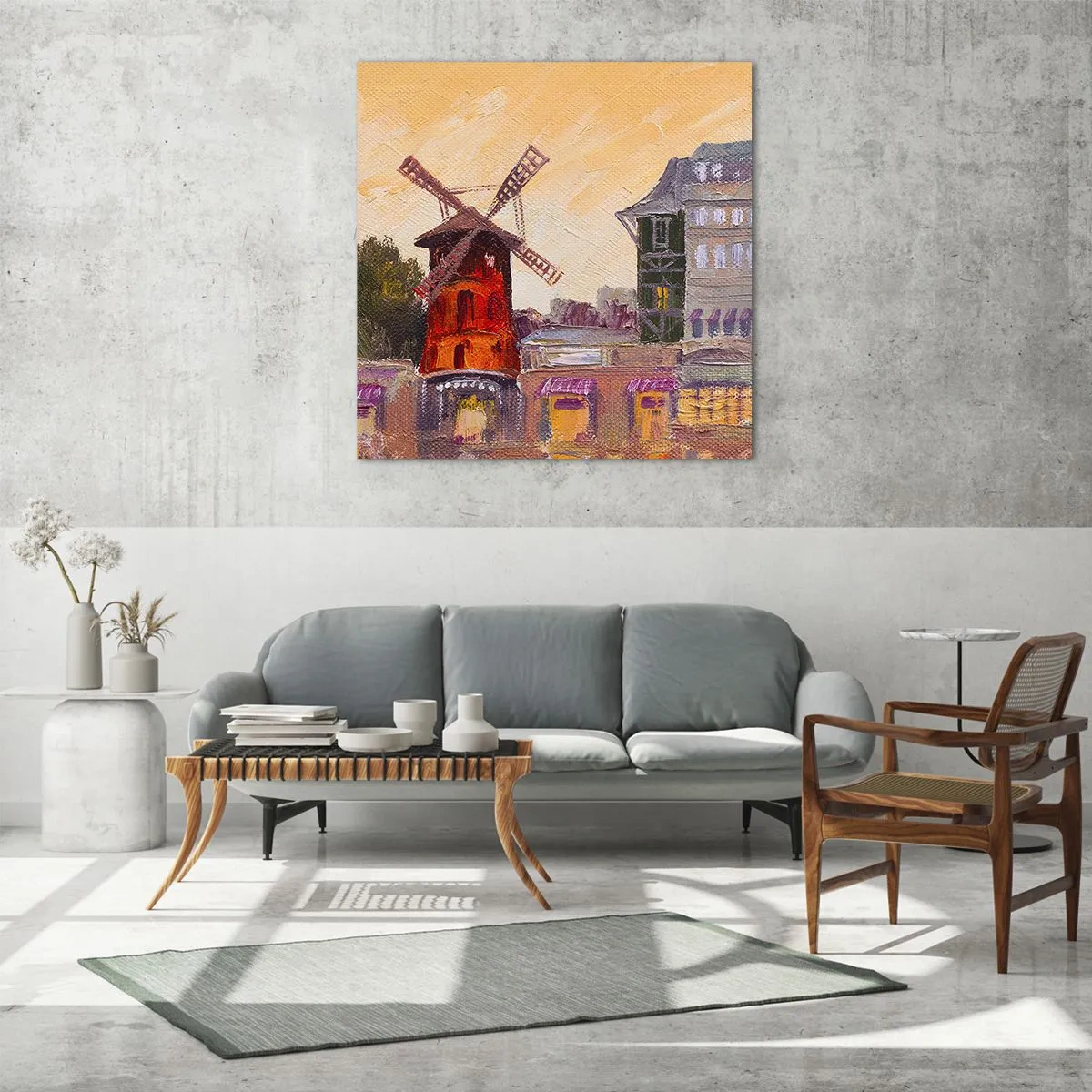 Obraz na skle - Pařížské ikony – Moulin Rouge - 40x40 cm