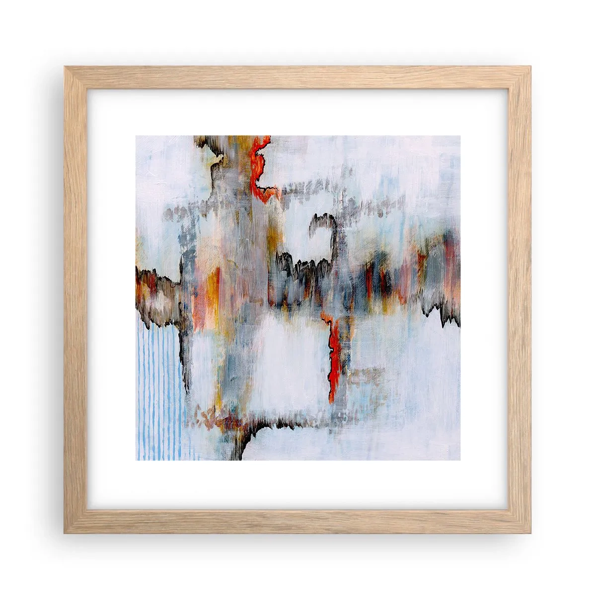 Plakát v rámu světlý dub - Klackem po vodě - 30x30 cm