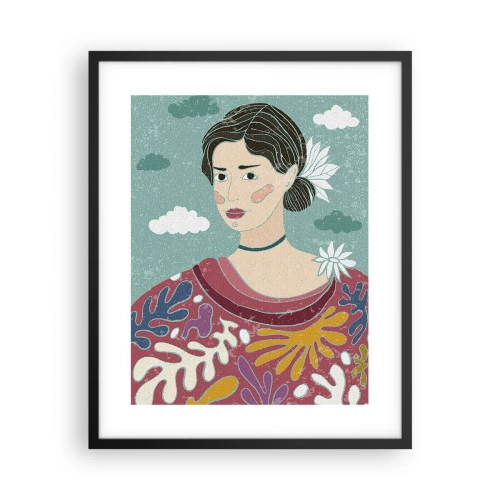 Plakát v černém rámu - S melancholií v pohledu - 40x50 cm