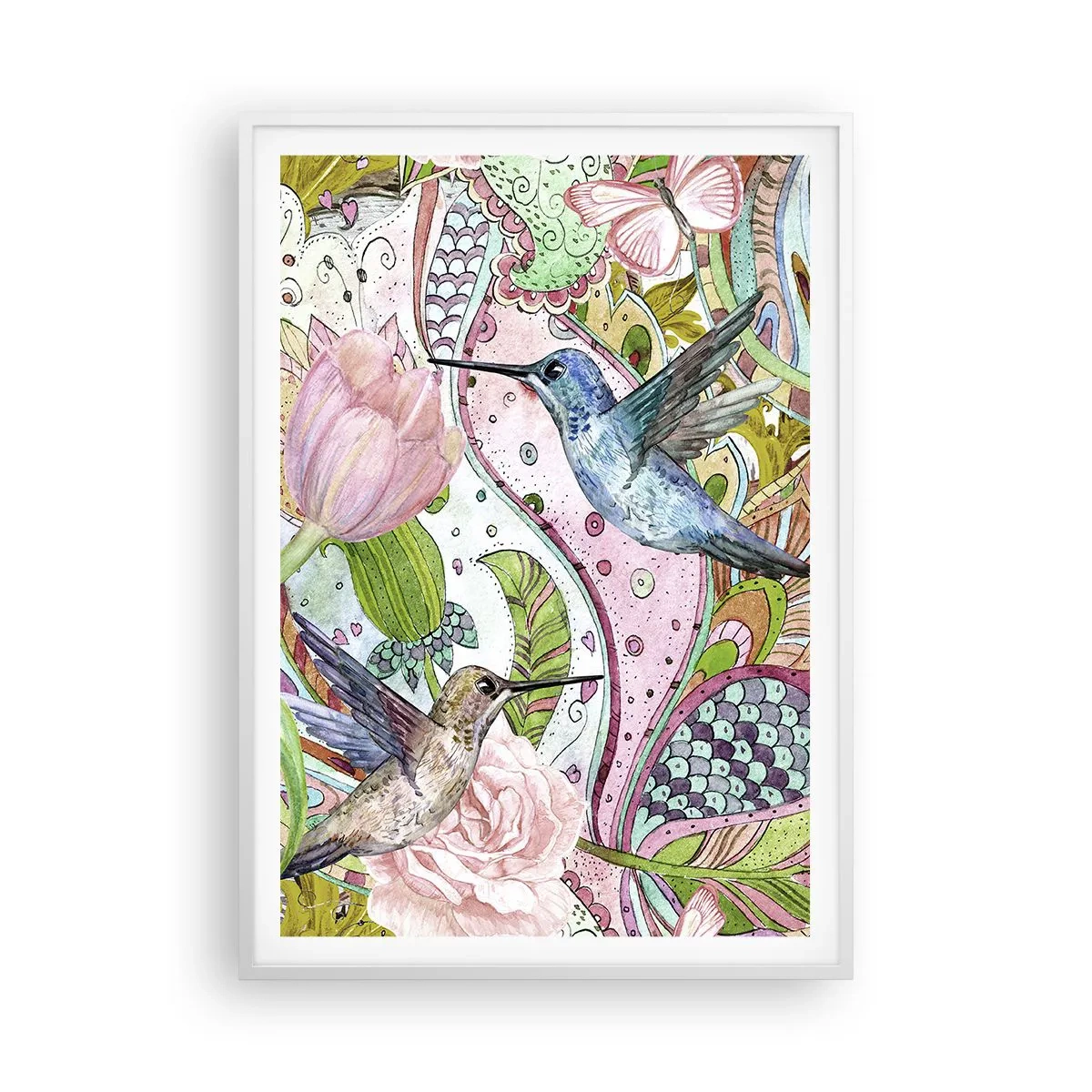 Plakát v bílém rámu - Zamotané do lián - 70x100 cm