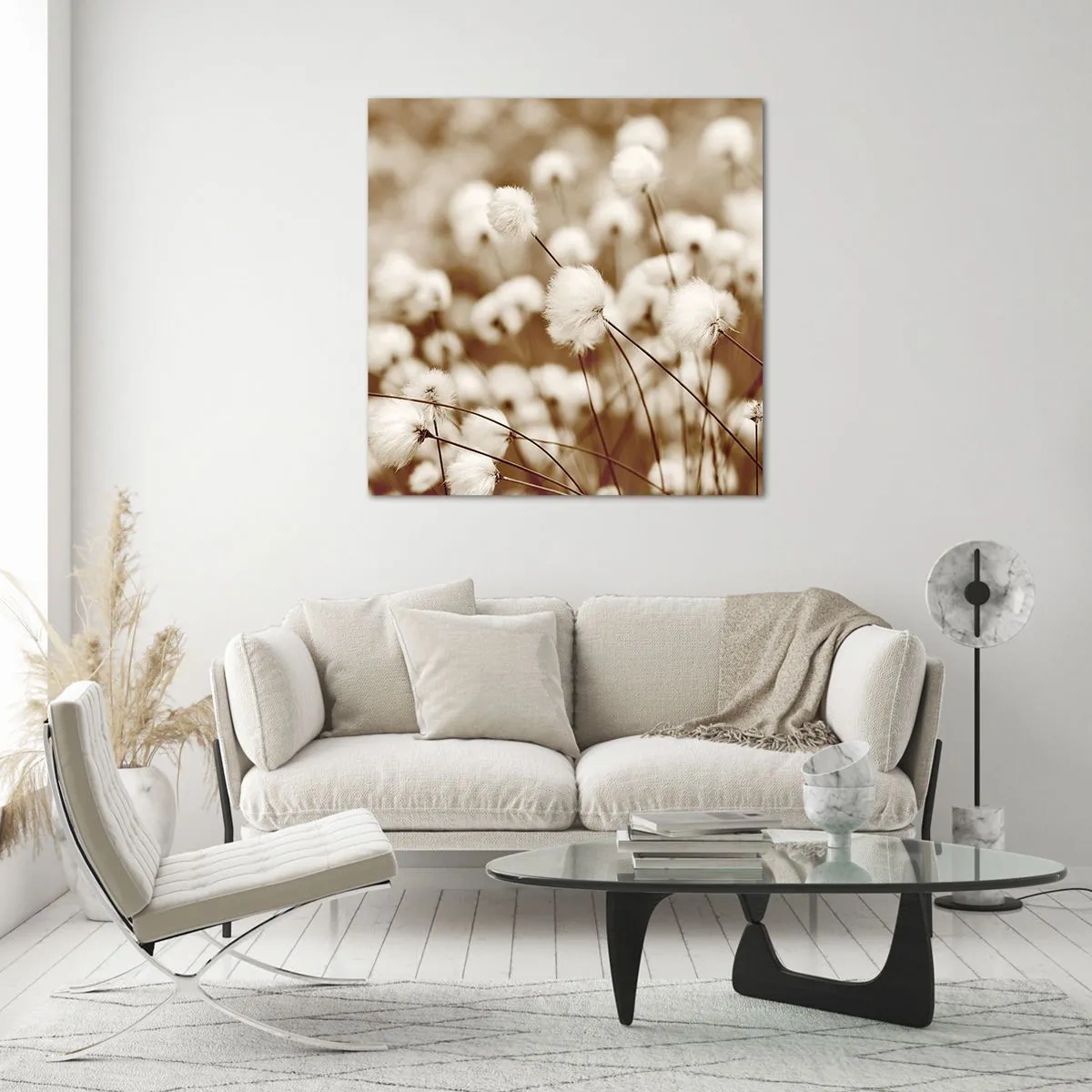 Obraz na skle - Chlupatý lán - 70x70 cm