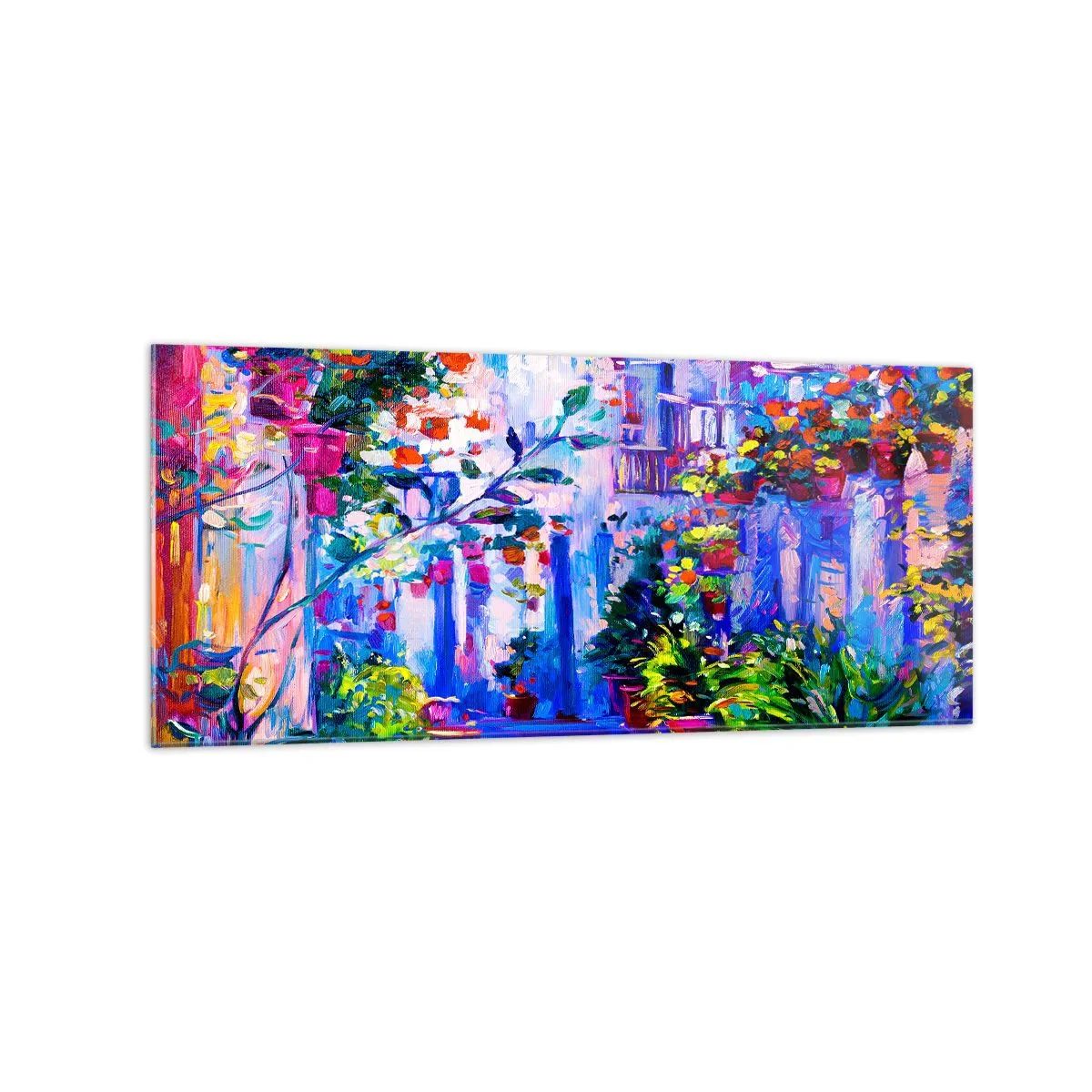 Obraz na skle - Imprese - italská ulička - 120x50 cm