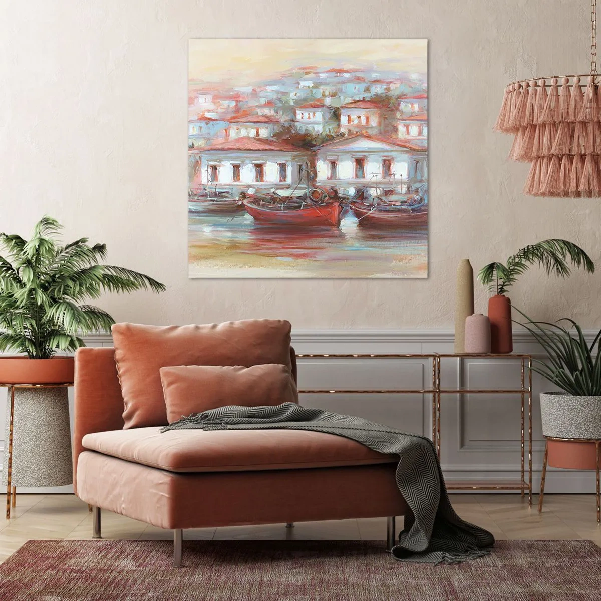 Obraz na plátně - Šťastné městečko - 30x30 cm