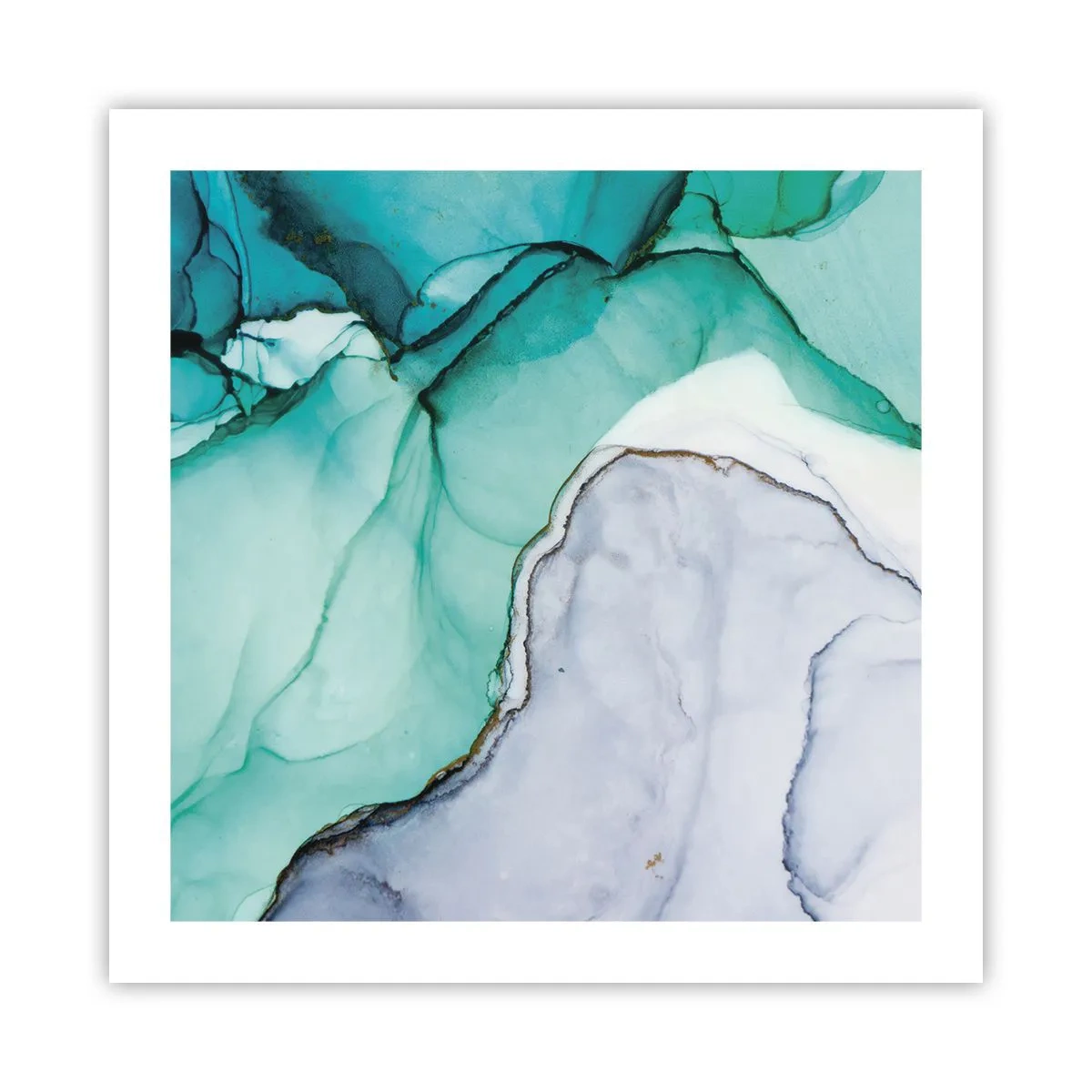 Plakát - Studie v tyrkysové - 50x50 cm